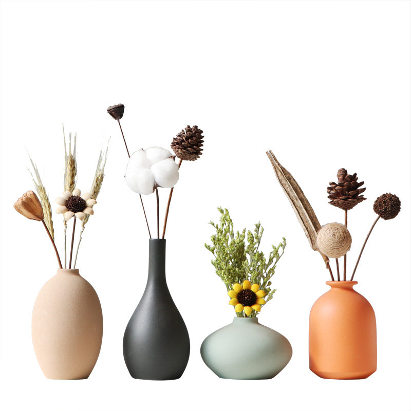 Nordic-Style Mini Ceramic Vases – Assorted Shapes & Colors