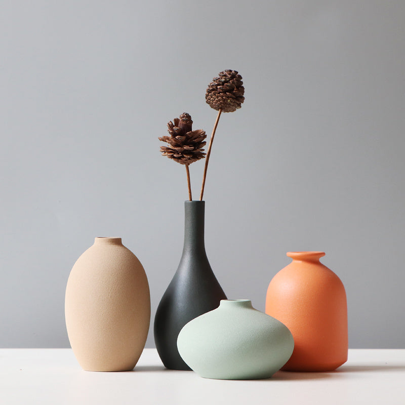 Nordic-Style Mini Ceramic Vases – Assorted Shapes & Colors