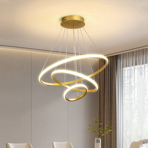 Modern Smart LED Iron Chandelier – Bluetooth & App-Controlled Ceiling Light