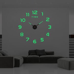 Creative Night Light Silent Clock Decorative Wall Stickers