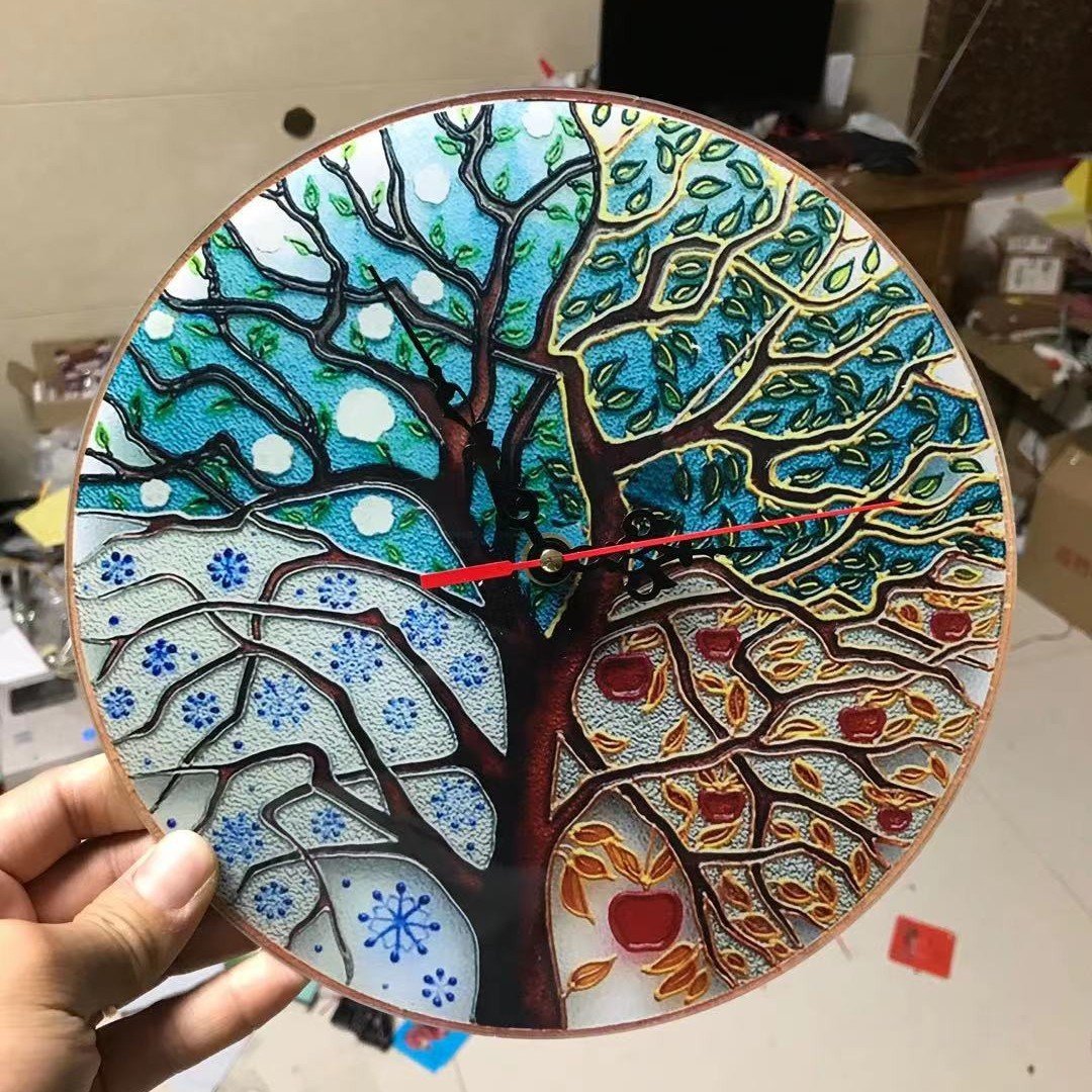 Retro Four-Season Life Tree Decorative Wall Clock - Image 4
