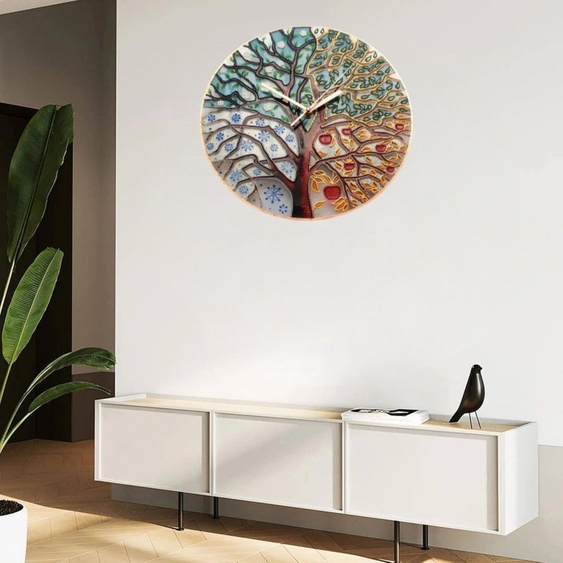 Retro Four-Season Life Tree Decorative Wall Clock - Image 5
