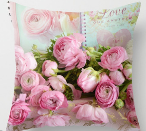 Modern Floral Print Throw Pillow Cover