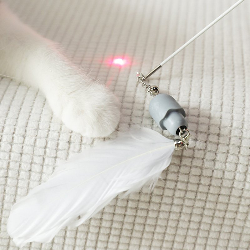 Funny Cat Rod Feather Infrared Fishing Cat Interactive Toy Set