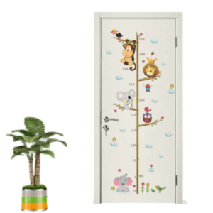 Cartoon Animals Height Measure Wall Sticker Decor Wall Art