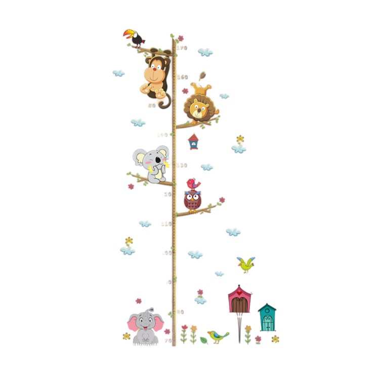Cartoon Animals Height Measure Wall Sticker Decor Wall Art - Image 2