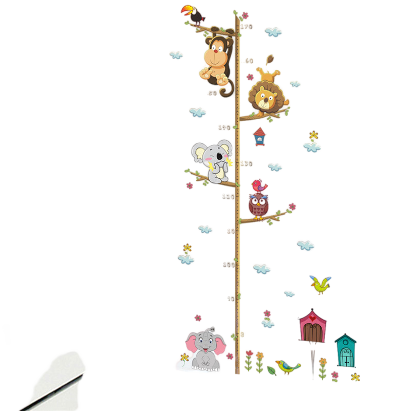 Cartoon Animals Height Measure Wall Sticker Decor Wall Art - Image 3