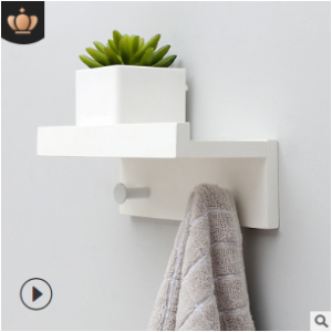 Solid Wood Wall Hook Shelf