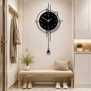 Modern Compass-Style Pendulum Wall Clock