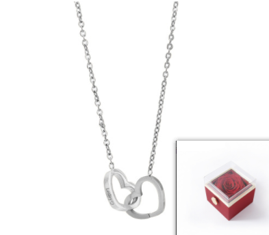 Custom Name Necklace Personalized Double Heart Forever Personalized Name Necklace With 2 Names For Women - Image 3