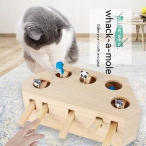 Whac-a-Mole Wooden Cat Puzzle Toy