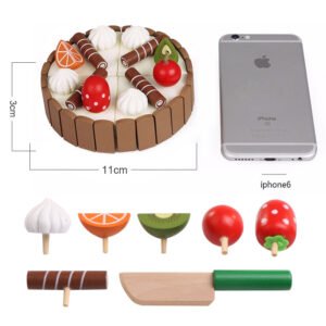 Logwood Wooden Invisible Magnetic Cutting Mini Cake Children's Slicer Simulation Toy Baby House Playing 9