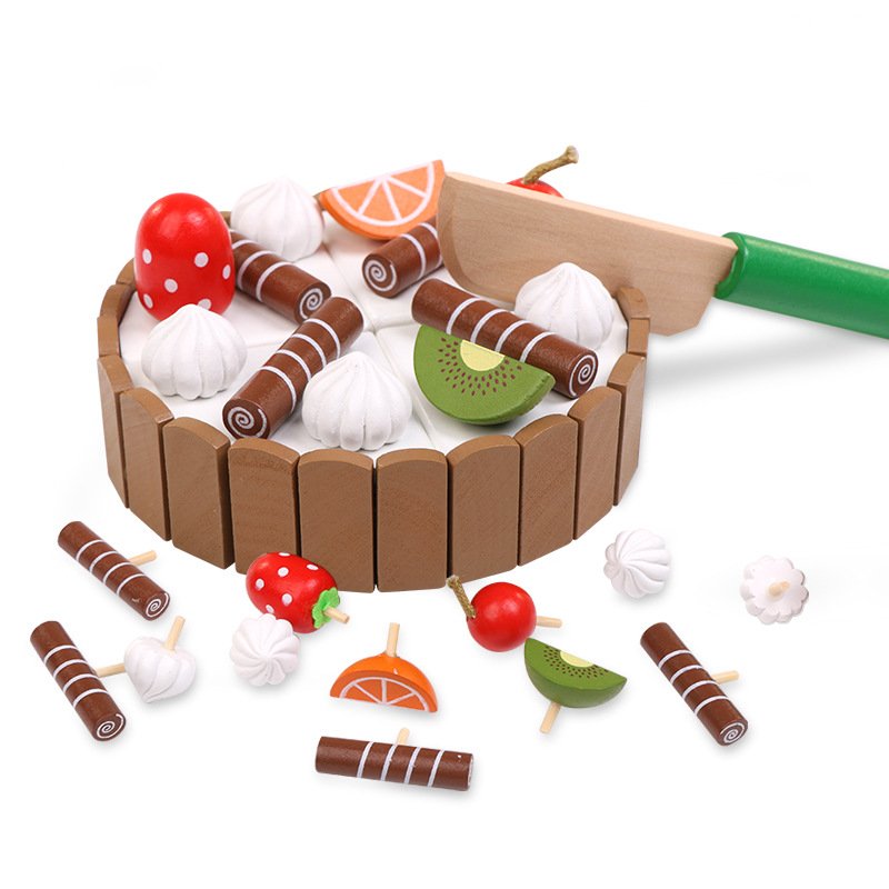 Logwood Wooden Invisible Magnetic Cutting Mini Cake Children's Slicer Simulation Toy Baby House Playing 9 - Image 5
