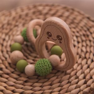 Avocado Crochet Teething Bracelet for Babies