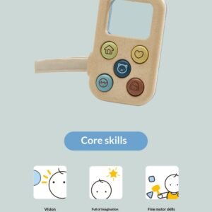 Wooden Toy Phone with Magnifying Glass