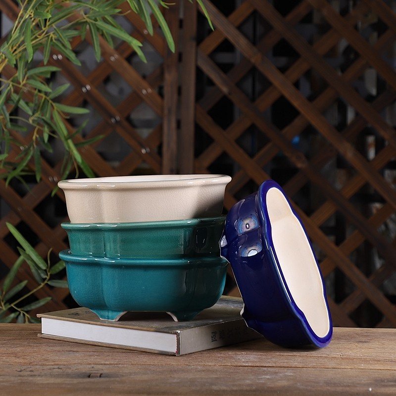 Breathable, Practical Chinese-style Planter For Green Plants Made From Ceramic White Clay - Image 2